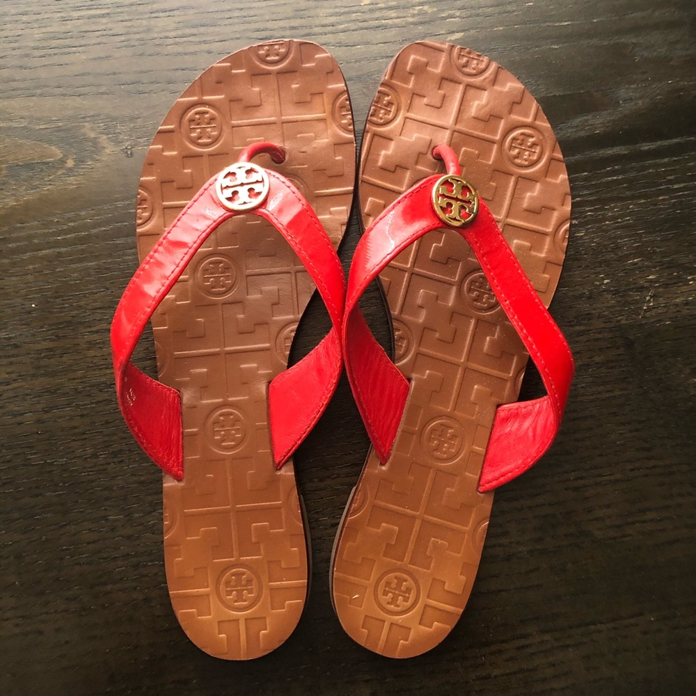 Tory Burch Patent Red Sandals